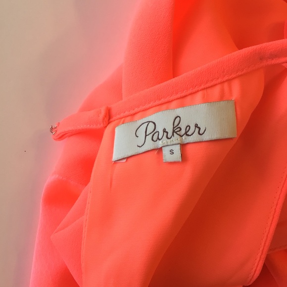 PARKER NEW YORK ORANGE PINK SLEEVELESS SHIFT DRESS SMALL - Picture 9 of 14